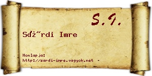 Sárdi Imre névjegykártya